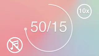 50 Minute Pomodoro Timer / 15 Minute Break - Pastel Color Wheel - Repeats 10x - Study & Focus Timer