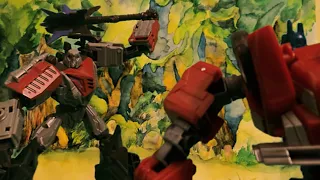 Optimus Prime Vs Megatron.. but in cuphead style?? (Stop motion animatation.)
