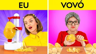 EU X VOVÓ || Desafio: Utensílios de Cozinha do TikTok X Truques. Truques Virais, por 123 GO!