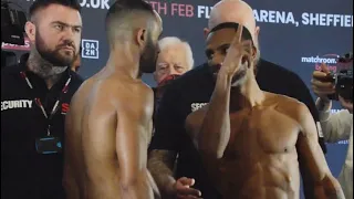 INTENSE! KID GALAHAD & MARRERO DONT BREAK STARE DOWN AT WEIGH IN!