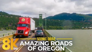 Exploring Columbia River Gorge Area - 8K Scenic Roads of Oregon & Washington with Stunning Views