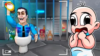 ESCAPA DEL LA PRISION DE SKIBIDI TOILET 😱 BEBE NOOB ESCAPA Tv woman BARRYS PRISON RUN EN ROBLOX