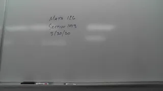 Math 126 Section 1013 3/30/20