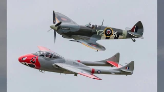 Flying a Spitfire Air Display, with a DH 115 Vampire