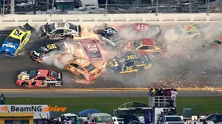 Brutal NASCAR Racing Crashes #1 - [BeamNG Drive]