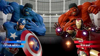 Blue Hulk & Captain America VS Red Hulk & Red Iron Man - Marvel vs Capcom Infinite