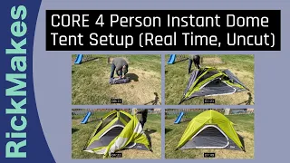 CORE 4 Person Instant Dome Tent Setup (Real Time, Uncut)