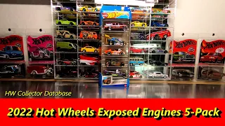 Hot Wheels 2022 HW Exposed Engines 5-Pack, 64 Nova Gasser, Gas Monkey Garage Corvette, Bone Shaker!