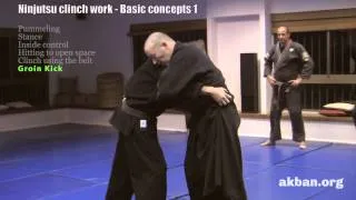 How to do Ninjutsu clinch grappling work, intermediate - Ninjutsu training, AKBAN wiki