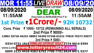 Lottery Sambad Live result 11:55am 08.09.20 DearMorning Sikkim State #Lotterylive #8tariker #today