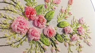 Brazilian Embroidery: Rose cast on stitch 🌸 Бразильская Вышивка