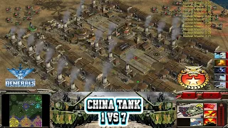 Command & Conquer Generals Zero Hour - China Tank General 1 vs 7 HARD Generals (1080p 60fps) P46