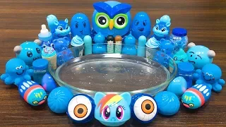 Special Series BLUE Satisfying Slime Video ! Mixing Random Things into CLEAR Slime - Slime Mixing