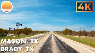 🇺🇸 [4K] Mason, Texas to Brady, Texas! 🚘 Drive with me in Texas!