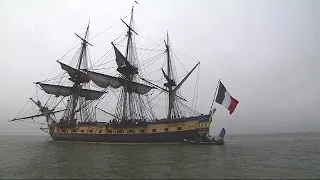 {Watch} Replica of famous French frigate retraces historic voyage