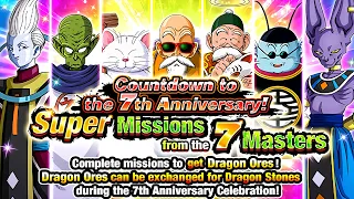 THE COUNTDOWN TO THE GLOBAL 7TH ANNIVERSARY HAS BEGUN! 7 MASTERS MISSIONS! (DBZ: Dokkan Battle)