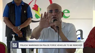 ‘POLICIA’ MARKINGS ON POLICE FORCE VEHICLES TO BE REMOVED