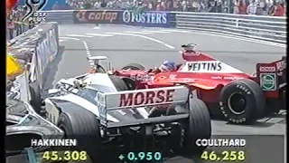 F1 Monaco 1998 FP2 Villeneuve and Rosset collide (DF1)