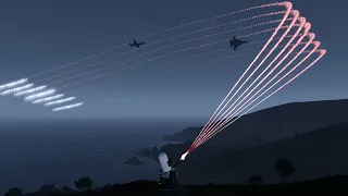 Air Defense System Shooting Down Incoming Jets - C-RAM CIWS in Action - F-35 A-10 - Simulation