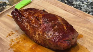 How to cook a pork loin on a rotisserie