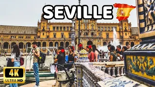 🇪🇦[4K] TOP Attraction in Seville Spain | The Most Cinematic Place in Andalucía, Plaza de España