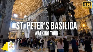 【4K】VATICAN CITY 🇻🇦 ST PETER'S BASILICA TOUR 4K 2023