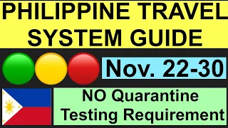 PHILIPPINES TRAVEL UPDATE | LATEST QUARANTINE AND TESTING FOR ELIGIBLE PASSENGERS