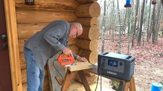 Shelves for the cabin, working & cooking off-grid, New 2023 Deeno X1500 portable power generator!