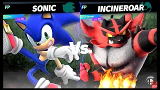 Super Smash Bros Ultimate Amiibo Fights – Request #21046 Sonic vs Incineroar Stamina battle