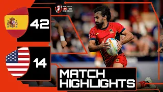 Spain SHOCK USA with huge performance | Spain v USA | HSBC France Sevens Rugby