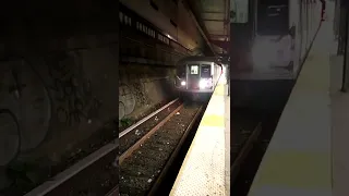 R42 R30 storage train entering and leaving Prospect Park