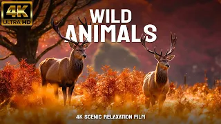 WILD ANIMALS 4K - Scenic Relaxation Film With Uplifting Music