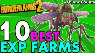 Top 10 Best Places/Ways to Farm Experience in Borderlands 2 (Best XP Solo/Co-Op Farms) #PumaCounts