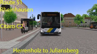 OMSI 2 - Rheinhausen Route 51, Herrenholz to Juilansberg (C2 Citaro)