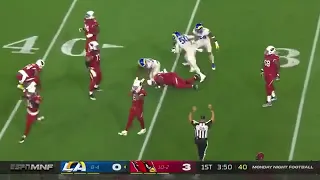 Kyler Murray’s interception on the one yard line Vs the rams