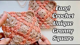 EASY CROCHET UNIQUE GRANNY SQUARE