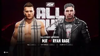 MASSIVE STAKES - MJF VS RYAN RAGE - ALL OUT |RYAN RAGE AEW CAREER UNIVERSE |S8 E14|