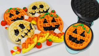 How to Make Cute Halloween Waffles | Fun & Easy DIY Jack O' Lantern, Skeleton, & Candy Corn Shapes!