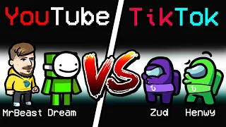 NEW Among Us YOUTUBE VS TIKTOK ROLE?! (Versus Mod)