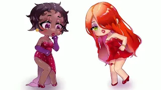 Betty Boop and Jessica Rabbit switching outfits //gacha club✨😳
