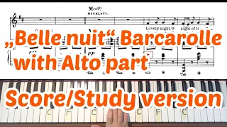 Barcarolle for alto part „Belle nuit“ Karaoke : Piano accompaniment : Study version : Offenbach