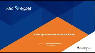 Webinar: PowerApps  Innovations Made Easier