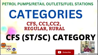 PETROL PUMPS TYPES, RESERVATIONS &  CFS CATEGORY