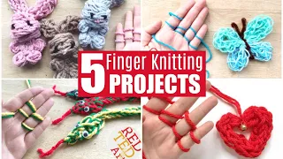 5 Finger Knitting Projects - Learn how to finger knit and 5 DIY Finger Knitting Ideas