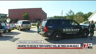 Hearing to decide if teen suspect will be tried as adult