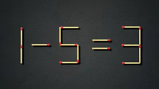 Turn the wrong equation 1-5=3 into correct, matchstick puzzle