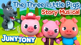 The Three Little Pigs with Play-Doh | Stop Motion Animation | Story Musical for Kids | JunyTony