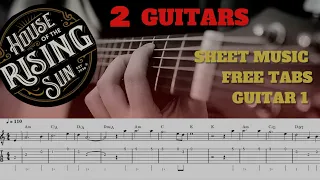 House of the Rising Sun. Guitar cover. Melody. (Pdf, guitar tabs, free sheet music)