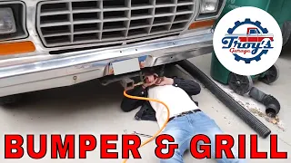 Ep.21 1979 Ford F250 Restoration - Bumpers and Grill Painted #midnightmaroon