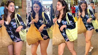 NO Pants!😱 Sara Ali Khan forgot to wear Anything at Bottom of her Short Dress